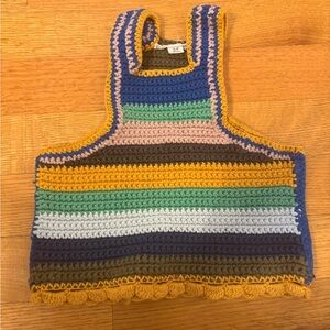 Kimchi Blue Crocheted Striped Tank Top - Multicolor